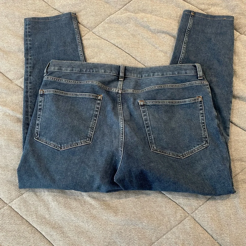 Everlane Uniform Mens The Skinny Jean 38x30 Dark Wash‎ Blue Organic Cotton Denim